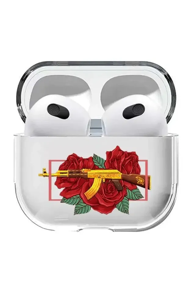 AirPods 3. Nesil Şeffaf Kılıf Golden Gun