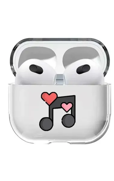 AirPods 3. Nesil Şeffaf Kılıf Music