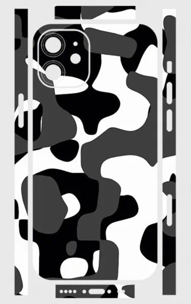 iPhone 12 Telefon Kaplama - Grey Camouflage