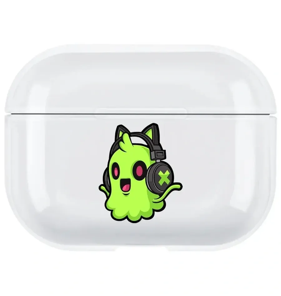 AirPods Pro 2. Nesil Şeffaf Kılıf - Cute Ghost