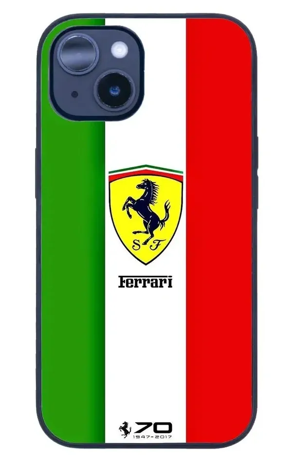 iPhone 14 Tamperli Glossy Cam Kapak - Ferrari 2