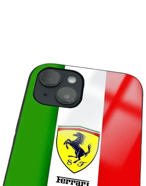 iPhone 14 Tamperli Glossy Cam Kapak - Ferrari 2