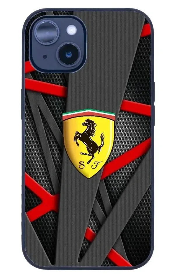 iPhone 14 Tamperli Glossy Cam Kapak - Ferrari 4