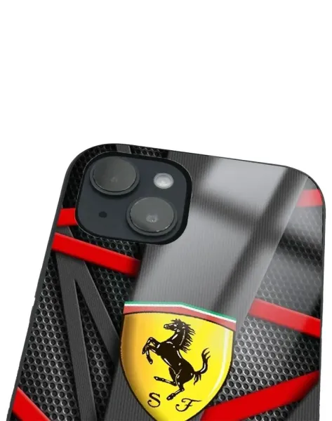 iPhone 14 Tamperli Glossy Cam Kapak - Ferrari 4