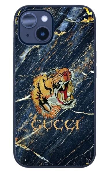 iPhone 14 Tamperli Glossy Cam Kapak - Gucci