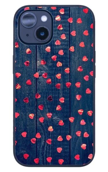 iPhone 14 Tamperli Glossy Cam Kapak - Hearts