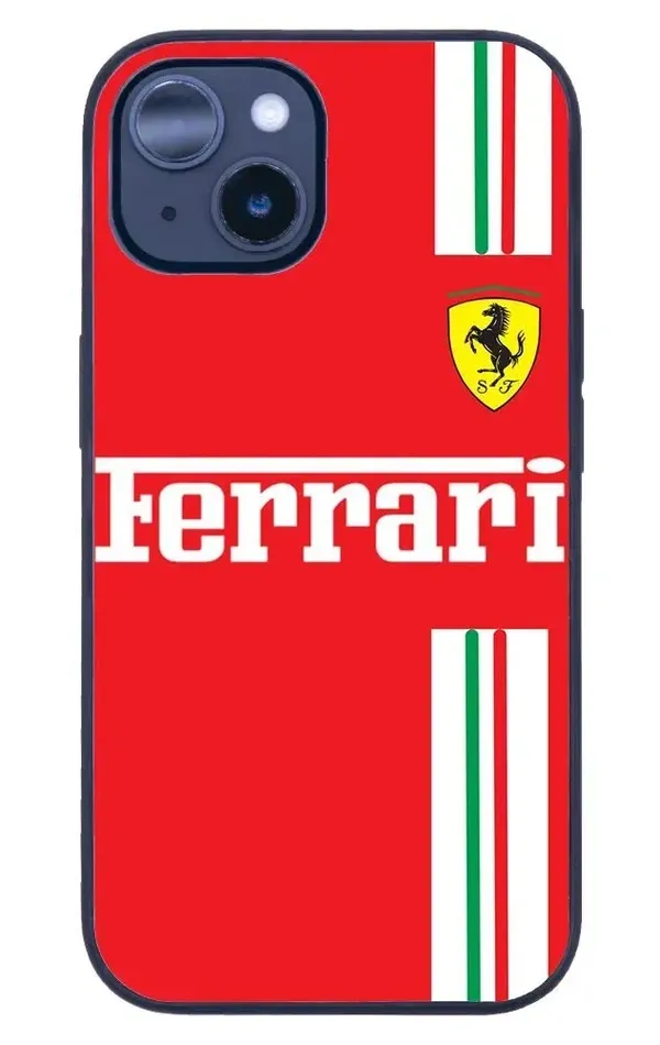 iPhone 14 Plus Tamperli Glossy Cam Kapak - Ferrari