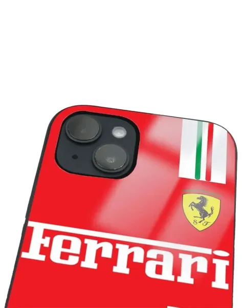 iPhone 14 Plus Tamperli Glossy Cam Kapak - Ferrari