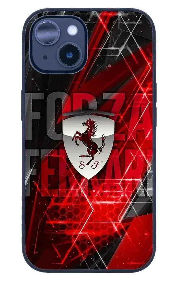 iPhone 14 Plus Tamperli Glossy Cam Kapak - Ferrari 1