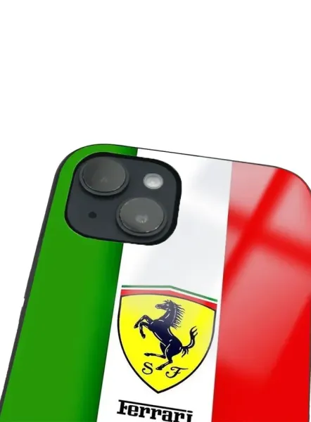 iPhone 14 Plus Tamperli Glossy Cam Kapak - Ferrari 2