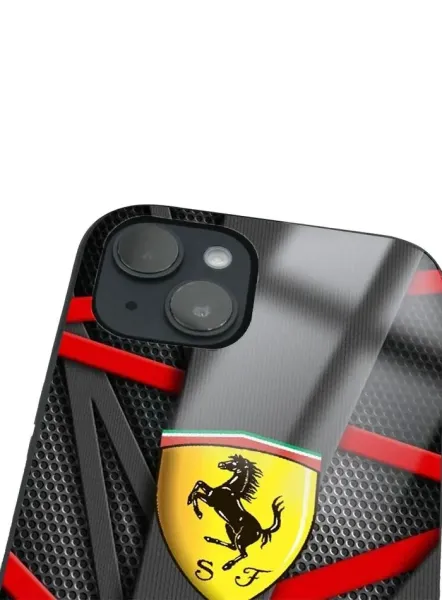 iPhone 14 Plus Tamperli Glossy Cam Kapak - Ferrari 4