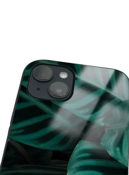 iPhone 14 Plus Tamperli Glossy Cam Kapak - Green