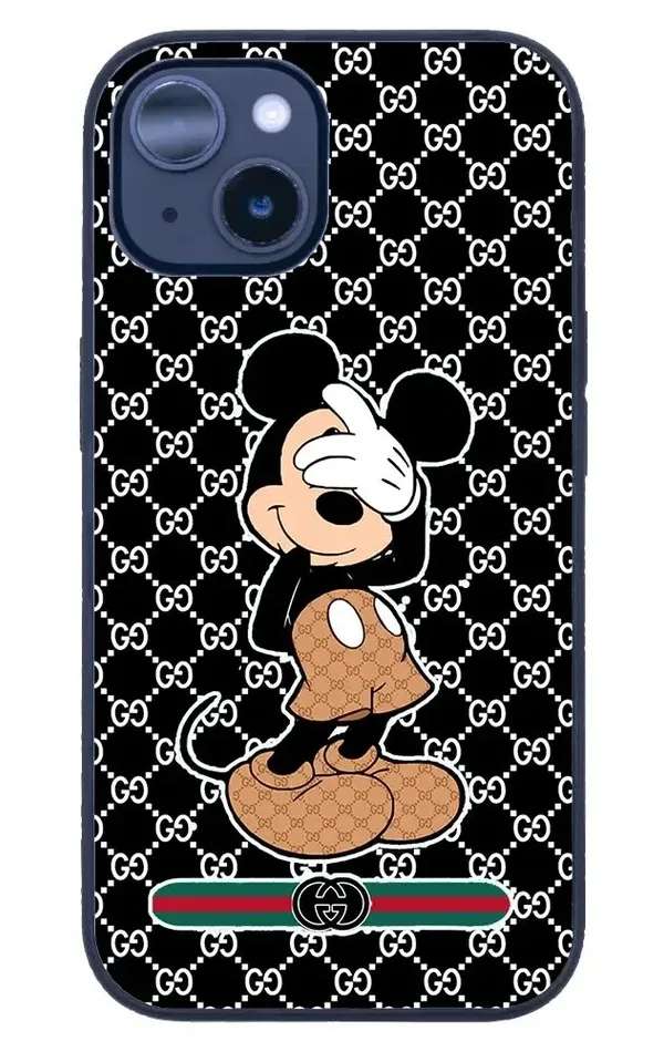 iPhone 14 Plus Tamperli Glossy Cam Kapak - Mickey 1