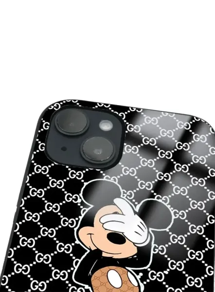 iPhone 14 Plus Tamperli Glossy Cam Kapak - Mickey 1