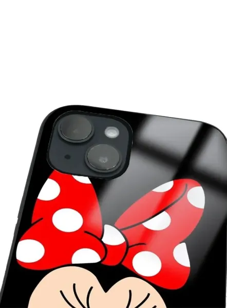 iPhone 14 Plus Tamperli Glossy Cam Kapak - Mickey 2