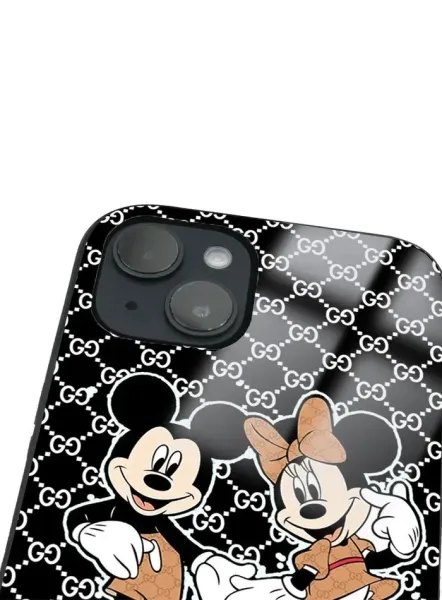 iPhone 14 Plus Tamperli Glossy Cam Kapak - Mickey 3