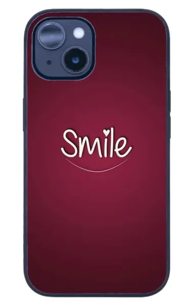 iPhone 14 Plus Tamperli Glossy Cam Kapak - Smile