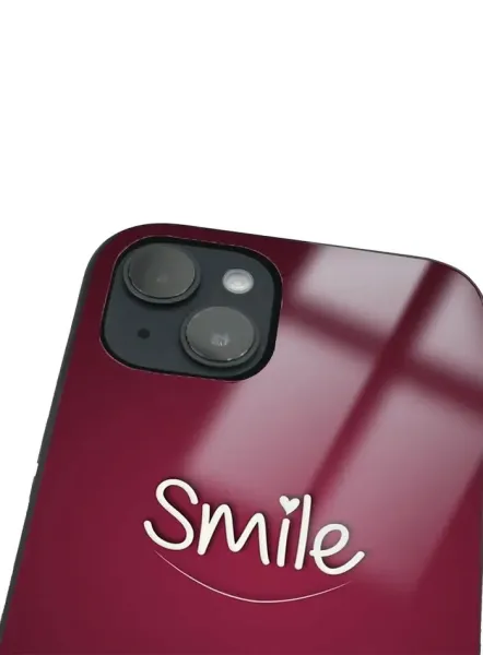 iPhone 14 Plus Tamperli Glossy Cam Kapak - Smile