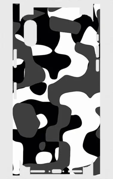 iPhone Xs Max Telefon Kaplama - Grey Camouflage