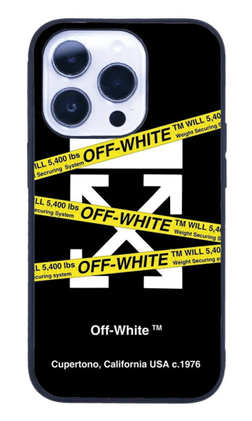 iPhone 14 Pro Max Tamperli Glossy Cam Kapak - Sticker Off White 2