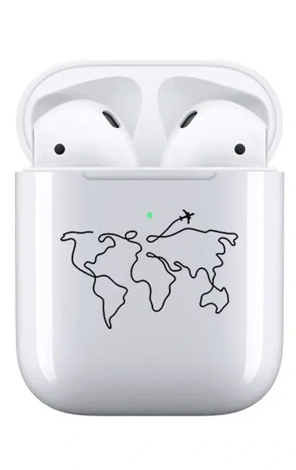 AirPods 1-2. Nesil Şeffaf Kılıf - Aircraft Map