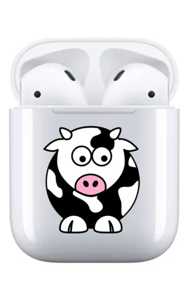 AirPods 1-2. Nesil Şeffaf Kılıf - Cow