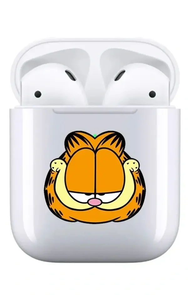 AirPods 1-2. Nesil Şeffaf Kılıf - Garfield Head