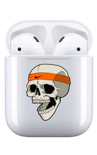 AirPods 1-2. Nesil Şeffaf Kılıf - Nike Scull