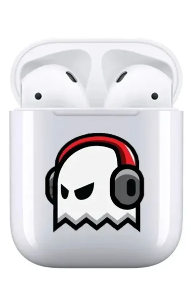 AirPods 1-2. Nesil Şeffaf Kılıf Angry Ghost