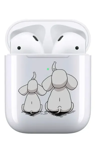 AirPods 1-2. Nesil Şeffaf Kılıf Elephants