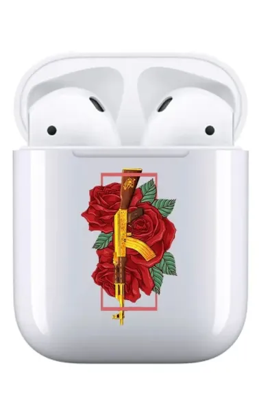 AirPods 1-2. Nesil Şeffaf Kılıf Golden Gun