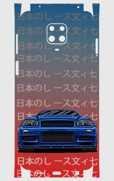 Xiaomi Redmi Note 9 Pro Telefon Kaplama - Skyline R34 JDM 2