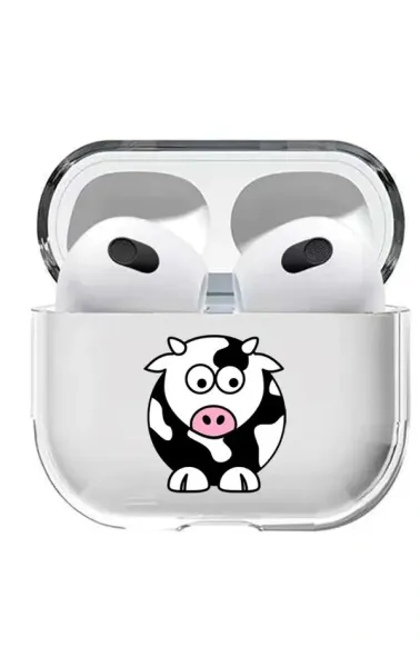 AirPods 3. Nesil Şeffaf Kılıf - Cow