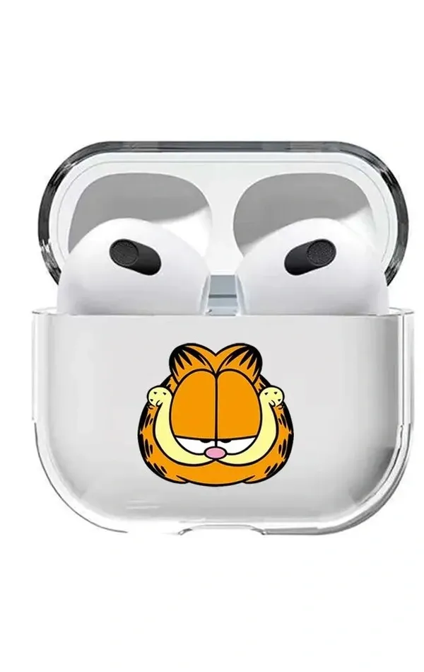 AirPods 3. Nesil Şeffaf Kılıf - Garfield Head