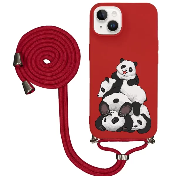 Apple iPhone 14 İpli Lansman Kılıf - Pandas