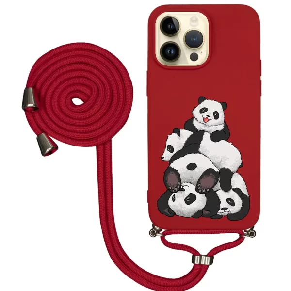 Apple iPhone 14 Pro Max İpli Lansman Kılıf - Pandas