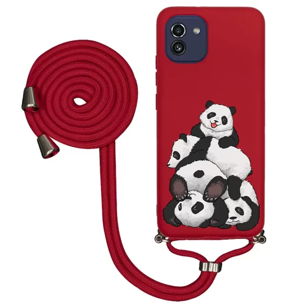 Samsung A03 İpli Lansman Kılıf - Cute Pandas