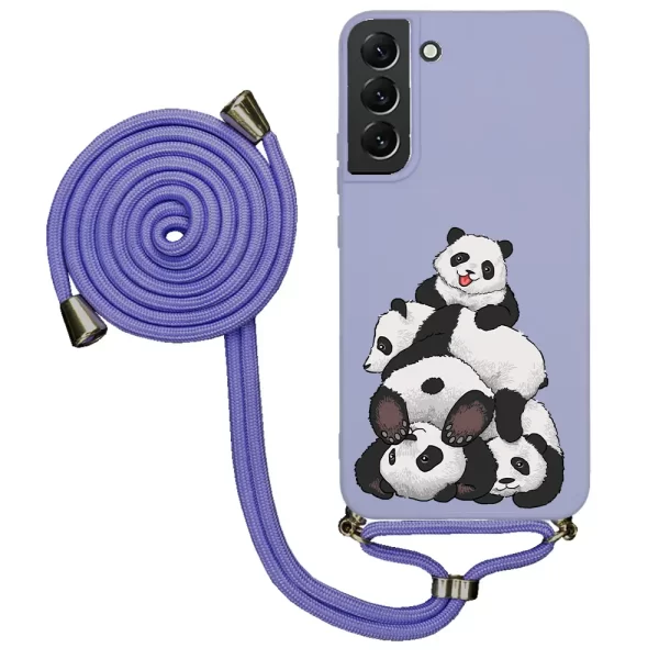 Samsung S22 İpli Lansman Kılıf - Cute Pandas