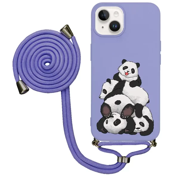 Apple iPhone 14 İpli Lansman Kılıf - Pandas