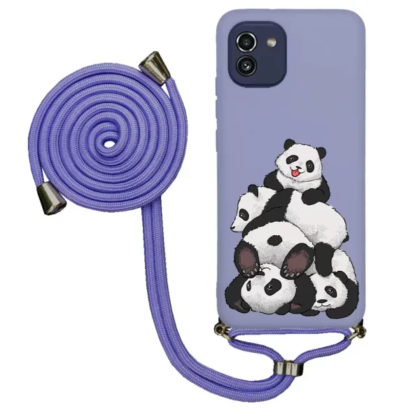 Samsung A03 İpli Lansman Kılıf - Cute Pandas