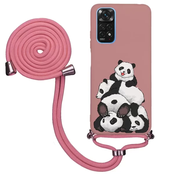 Xiaomi Redmi Note 11 Pro 5G İpli Lansman Kılıf - Cute Pandas
