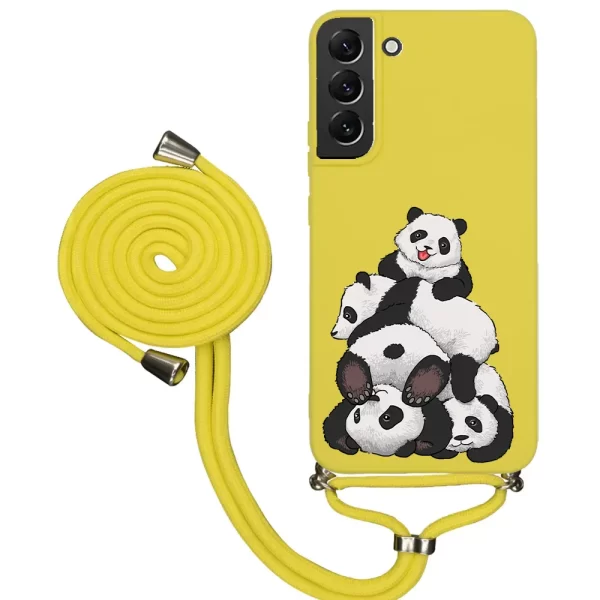 Samsung S22 İpli Lansman Kılıf - Cute Pandas