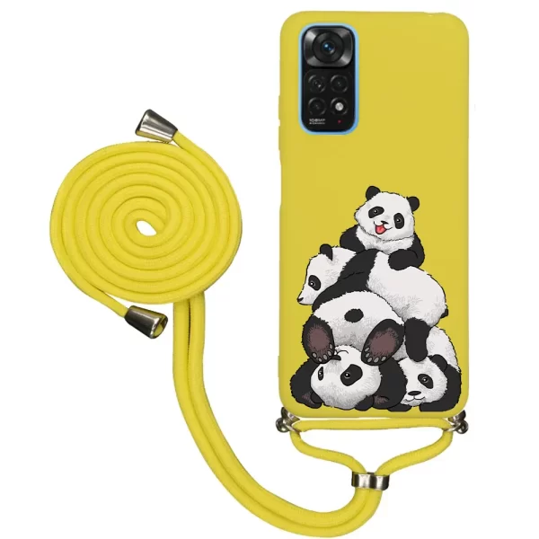 Xiaomi Redmi Note 11 İpli Lansman Kılıf - Cute Pandas