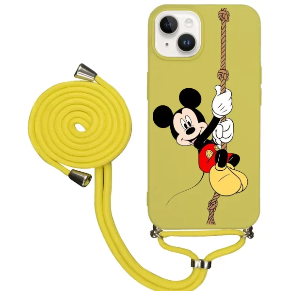 Apple iPhone 14 İpli Lansman Kılıf - Mickey Mouse