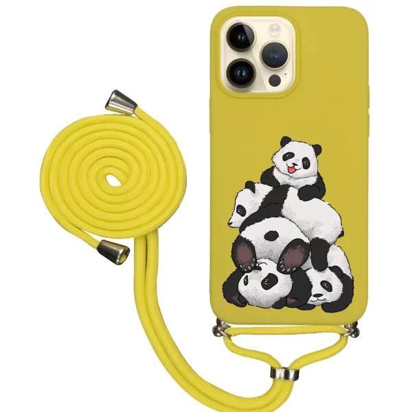 Apple iPhone 14 Pro Max İpli Lansman Kılıf - Pandas