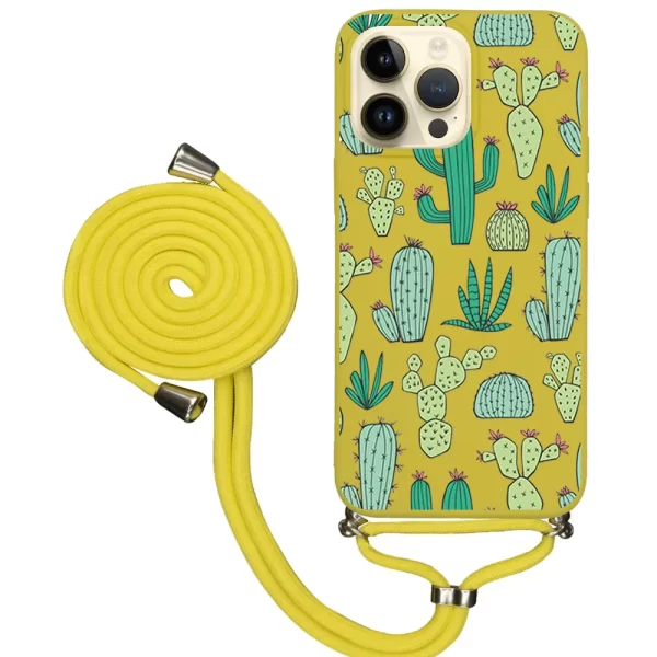 Apple iPhone 14 Pro İpli Lansman Kılıf - Cactus