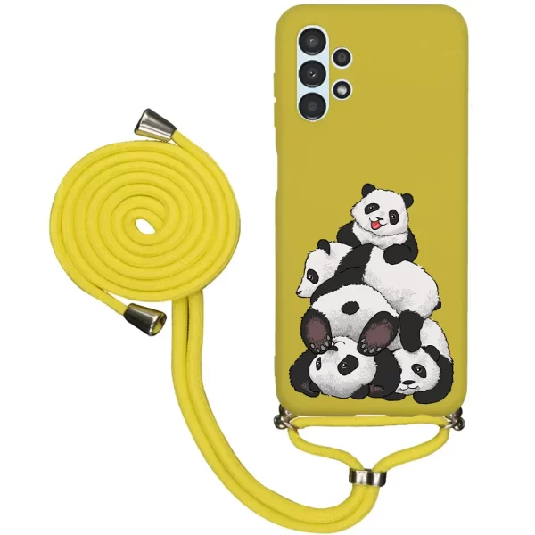 Samsung A13 İpli Lansman Kılıf - Cute Pandas