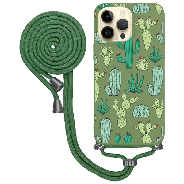 Apple iPhone 14 Pro İpli Lansman Kılıf - Cactus