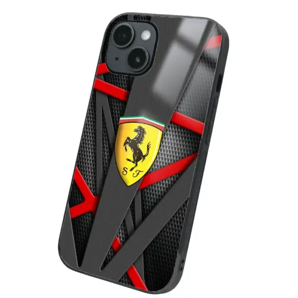 Apple iPhone 14 Tamperli Glossy Cam Kapak - Ferrari 4