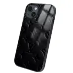 Apple iPhone 14 Tamperli Glossy Cam Kapak - LV Black